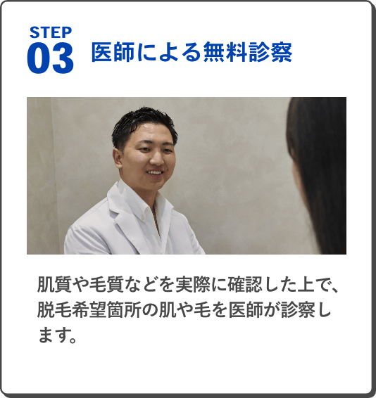 STEP 03 医師による無料診察