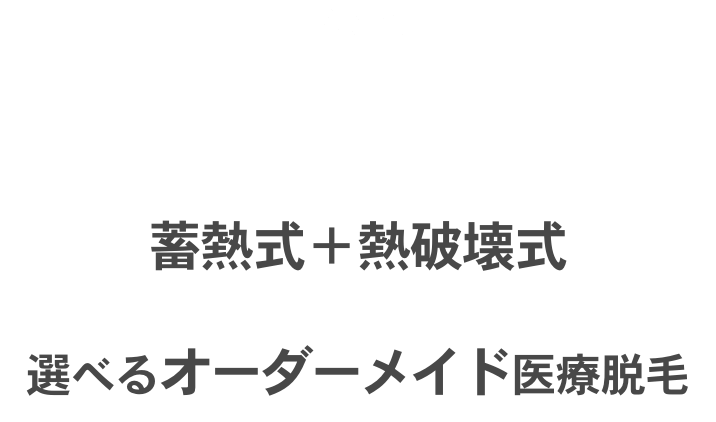 Point02 蓄熱式+熱破壊式 選べるオーダーメイド医療脱毛