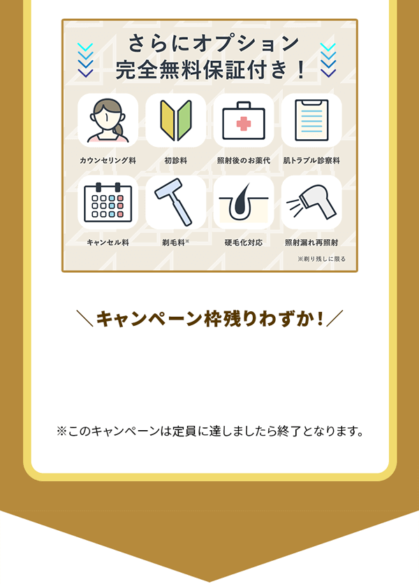 さらにこれらのオプション完全無料保証付き
