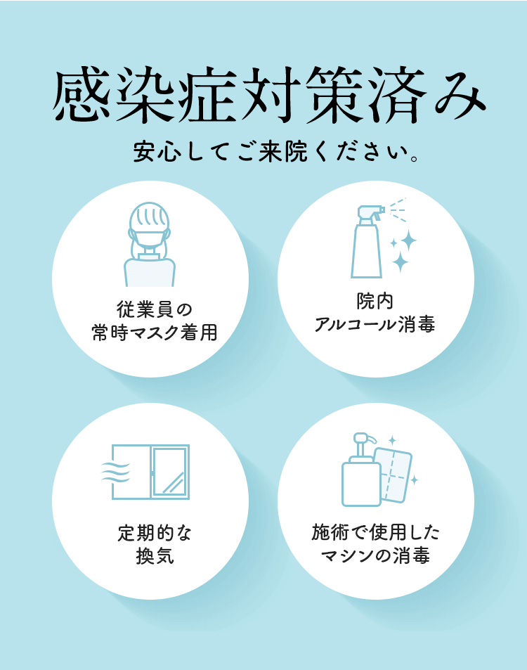 感染症対策済み 安心してご来院ください